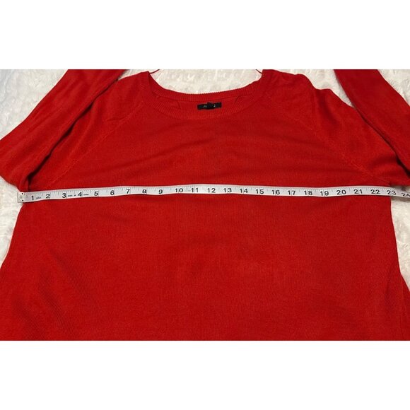 Kohl's APT. 9 Stretch Red Pleated Raglan Pullover Sweater Acrylic Women Size L - Picture 6 of 16